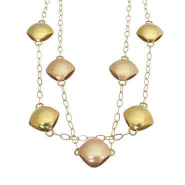 【再降價】玫瑰金 金色 菱形造型 18K金 項鍊 Necklace 16.65g
