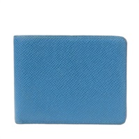 藍色 皮革 Slender 雙折短夾 M30539