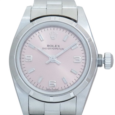 不鏽鋼 粉色錶盤 Oyster Perpetual 自動上鍊 腕錶 76030