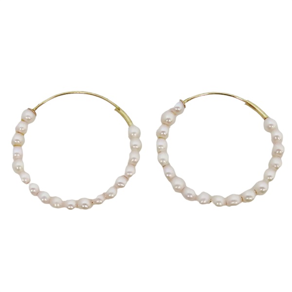 18黃k金 珍珠 針式耳環 Earrings 1.4g