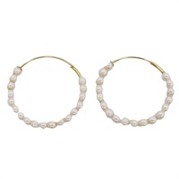 18黃k金 珍珠 針式耳環 Earrings 1.4g