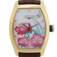 18黃K金 花卉彩繪 限定款 石英腕錶 L21428982