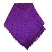 原花 紫色 絲綢 圍巾 402336