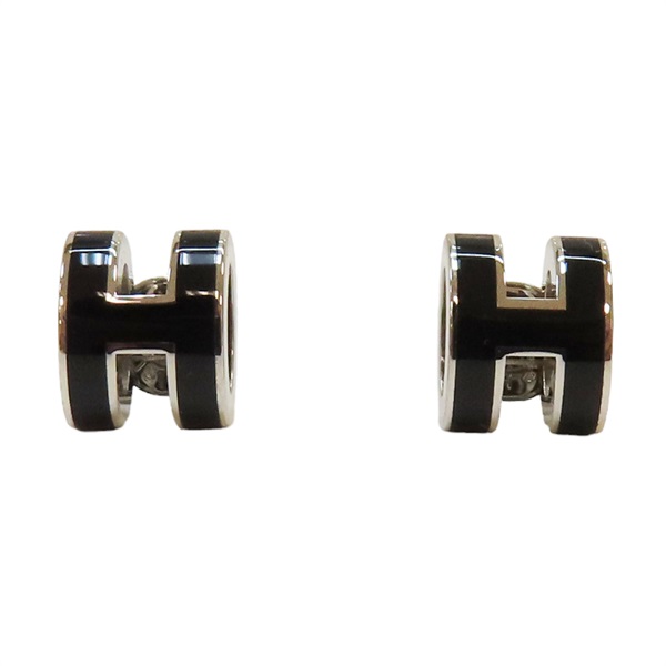 黑色 琺瑯 Mini Pop H 針式耳環