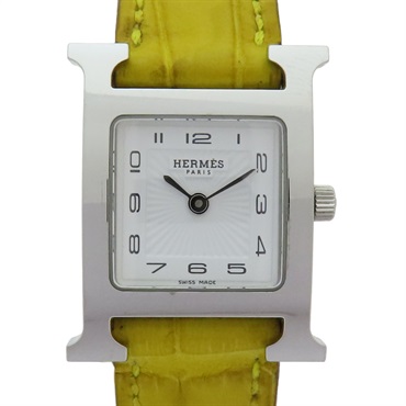 黃色錶帶 精鋼錶殼 H Watch 方形 石英腕錶