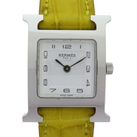 黃色錶帶 精鋼錶殼 Heure H Watch 方形 石英腕錶 HH1.210