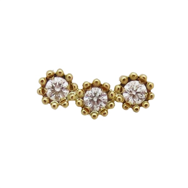 Mimirose 鑽石 18黃K金 針式 耳環 #AU750 1.0g