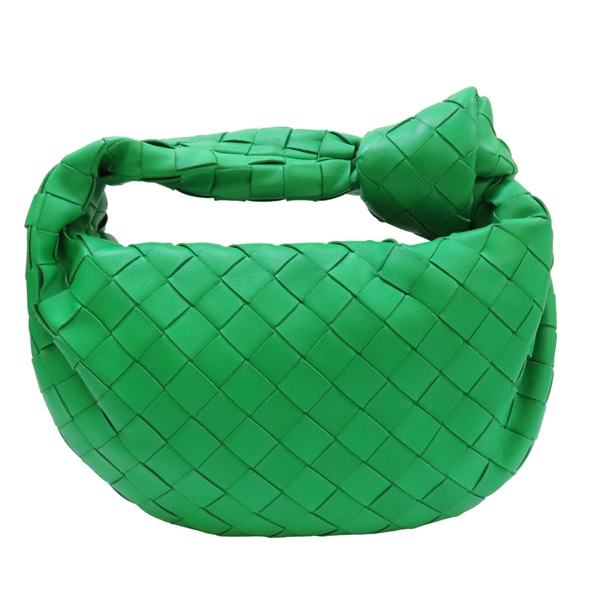 綠色 羊皮 編織 手提包