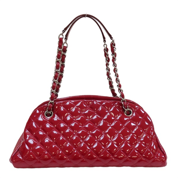 紅色 漆皮 菱格紋 鍊袋 Just Mademoiselle 購物包 A50557