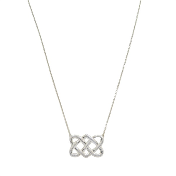 925純銀 Paloma Picasso Celtic Love Knot Heart Necklace 雙愛心結項鍊