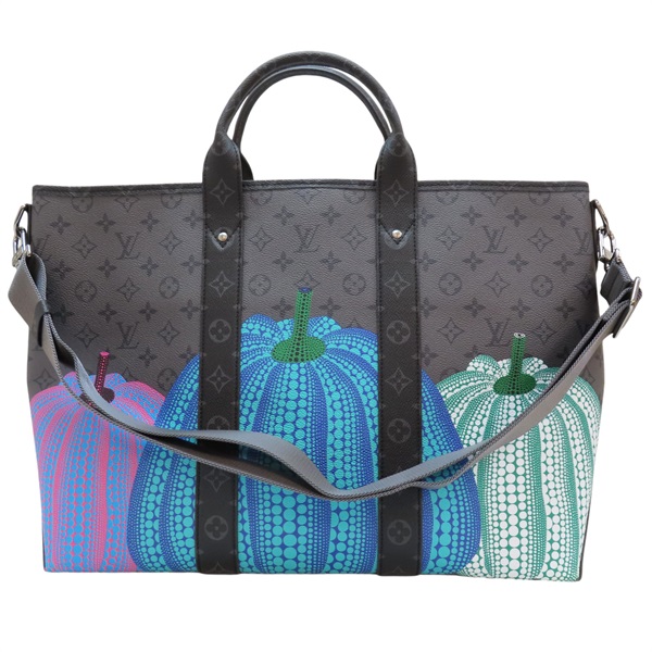 黑灰色 原花 草間彌生南瓜 Weekend Tote 两用包 M46434