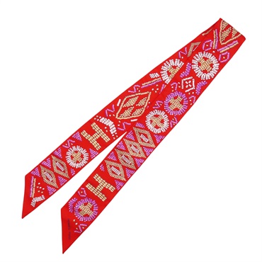 【再降價】紅色 絲質 Twilly 圍巾