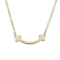 金色 18K T Smile necklace mini 微笑項鍊