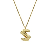 金色 鍍金 LV & Me Necklace Letter S 字母S 項鍊 M61074