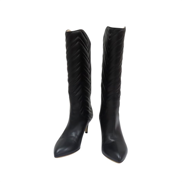 黑色 牛皮 Marmont 長靴 #36