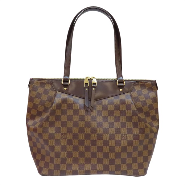 棕色 棋盤格 PVC塗層帆布 Westminster GM 肩背包 N41103