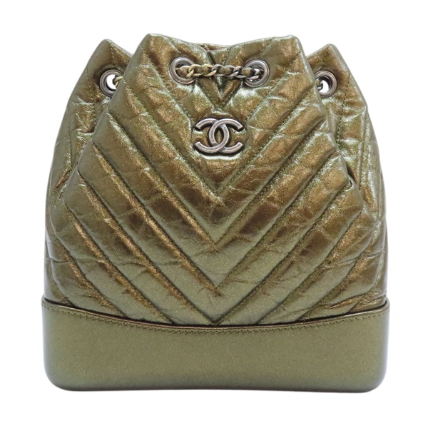 金色 牛皮 山行紋 Gabrielle 流浪 後背包 A94485