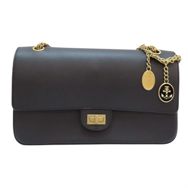 【再降價】黑色 牛皮 2.55方扣 肩背包 金扣 鍊帶【CHANEL 香奈兒】