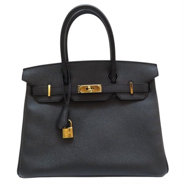 黑色 Epsom牛皮 Birkin30 柏金包 手提包 A刻 銀扣 (染色)