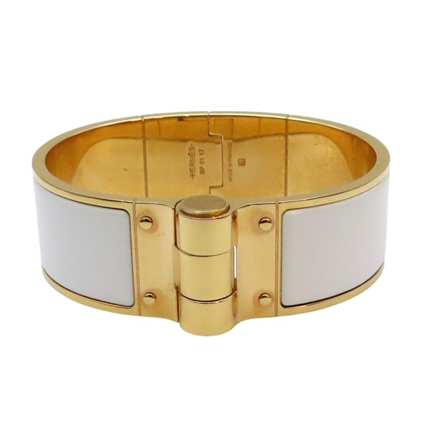 【再降價】白色琺瑯 金屬 手環【HERMES 愛馬仕】