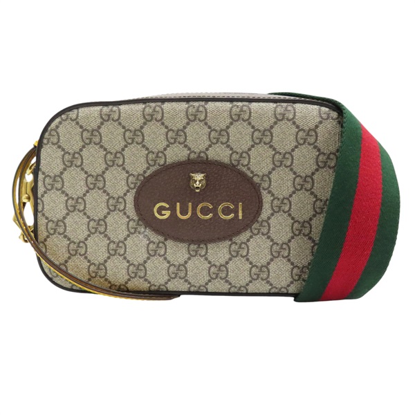 【再降價】烏木色/色 Supreme帆布花紋 雙G 虎頭 相機包 肩背包【GUCCI 古馳】