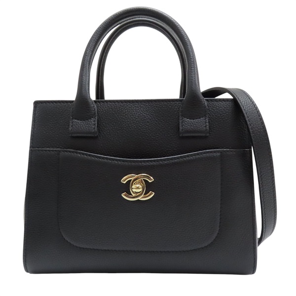 【再降價】黑色 牛皮 两用包 金扣【CHANEL 香奈兒】 A69929