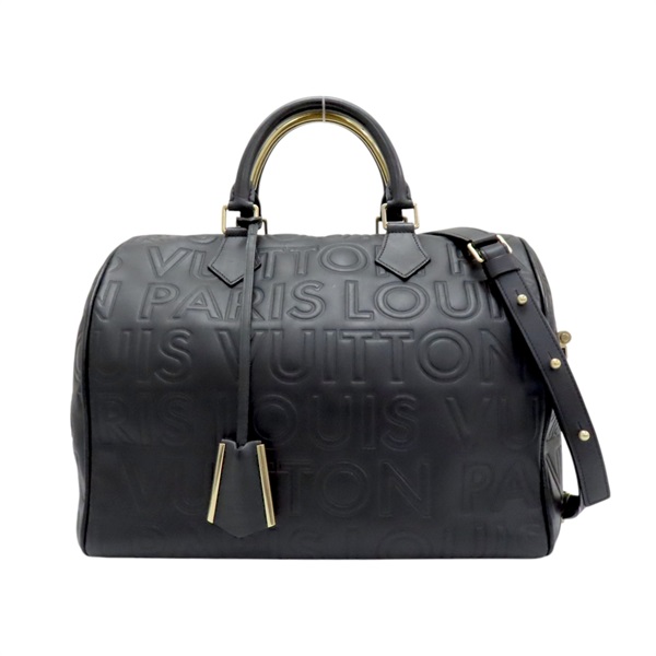 【再降價】黑色 壓紋牛皮 CUBE SPEEDY 30 兩用包【LOUIS VUITTON LV 路易威登】 M95816