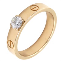 18K黃金 0.23ct 鑽石 LOVE 單鑽 戒指 50