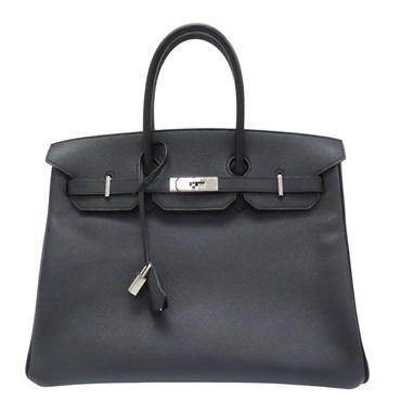 黑色 Epsom牛皮 Birkin 35 柏金包 手提包 □M刻 銀扣
