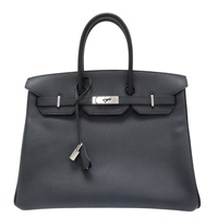 黑色 Epsom牛皮 Birkin 35 柏金包 手提包 □M刻 銀扣