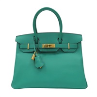 綠色 Epsom皮革 Birkin 30 柏金包 手提包 Z刻 金扣