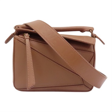 棕色 牛皮 Mini Puzzle Bag 兩用包
