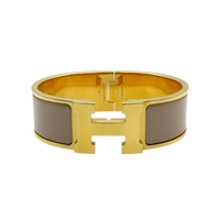 淺棕色琺瑯 鍍金屬 Clic H 手環【HERMES 愛馬仕】