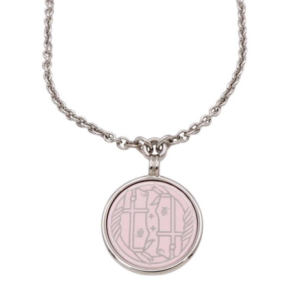 【再降價】粉色 Quadriga 四馬戰車 圓牌 項鍊【HERMES 愛馬仕】