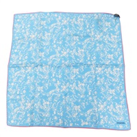 藍色 絲綢 絲巾 70*70