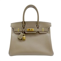 大象灰 Epsom牛皮 Birkin 30 柏金包 手提包 Y刻 金扣