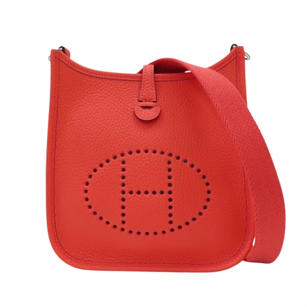 螢光橘 TC皮革 Mini Evelyne 肩背包 H069426CK DR