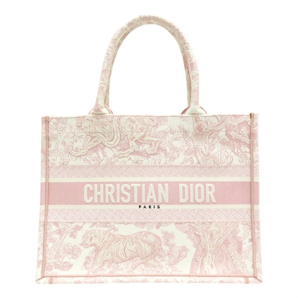【再降價】粉色 白色 帆布 刺繡 BOOK TOTE 托特包 手提包【Dior 迪奧】