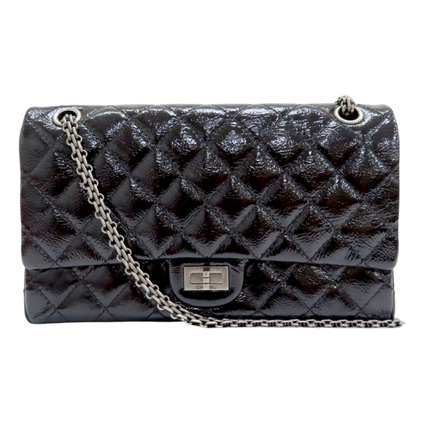 【再降價】黑色 菱格紋 皮革 2.55 鍊帶 肩背包 無卡【CHANEL 香奈兒】 A37587