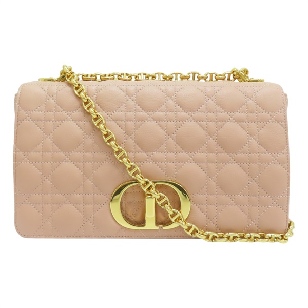 【再降價】粉色 籐格紋 牛皮 肩背包【Dior 迪奧】