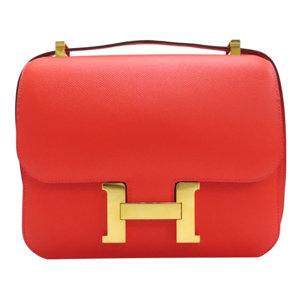【再降價】橘色 EPSOM 牛皮 CONSTANCE 24 肩背包 X刻 金扣【HERMES 愛馬仕】