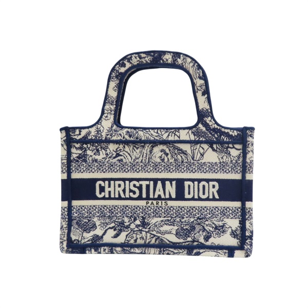 【再降價】藍色 緹花帆布 Mini Book Tote 手提包【Dior 迪奧】