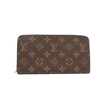 棕色 原花 帆布 Zippy Wallet 拉鍊長夾 M42616