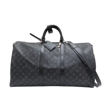 黑色 原花帆布 Keepall Bandouliere 55 手提行李袋 M40605
