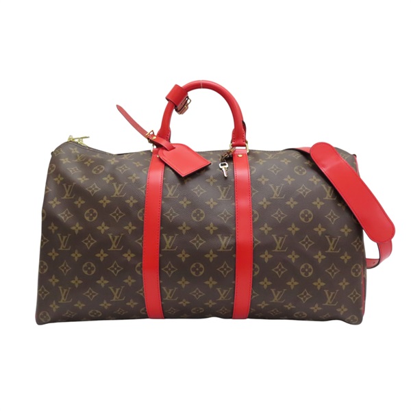 棕色 原花帆布 Keepall Bandouliere 50 手提行李袋 M44740