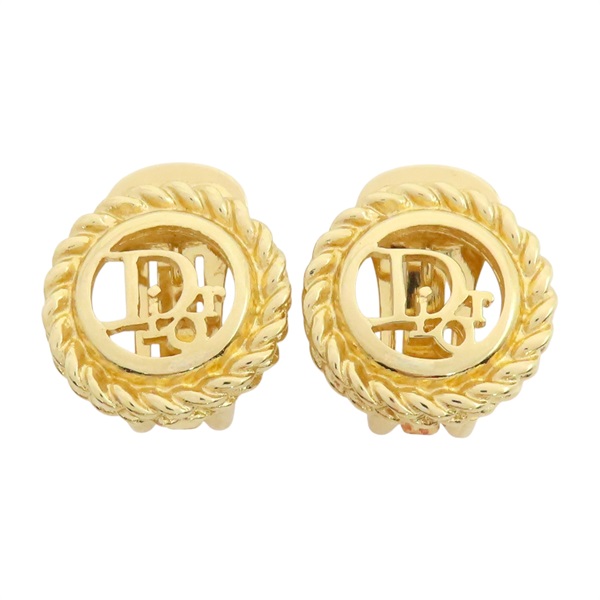 金色 鍍金 夾式耳環【Dior 迪奧 】