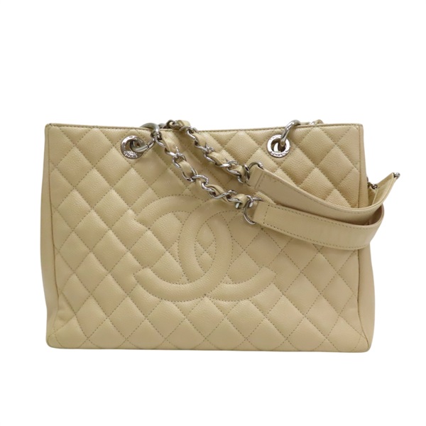 米色 荔枝紋 牛皮 GST 鍊帶 肩背包 無卡