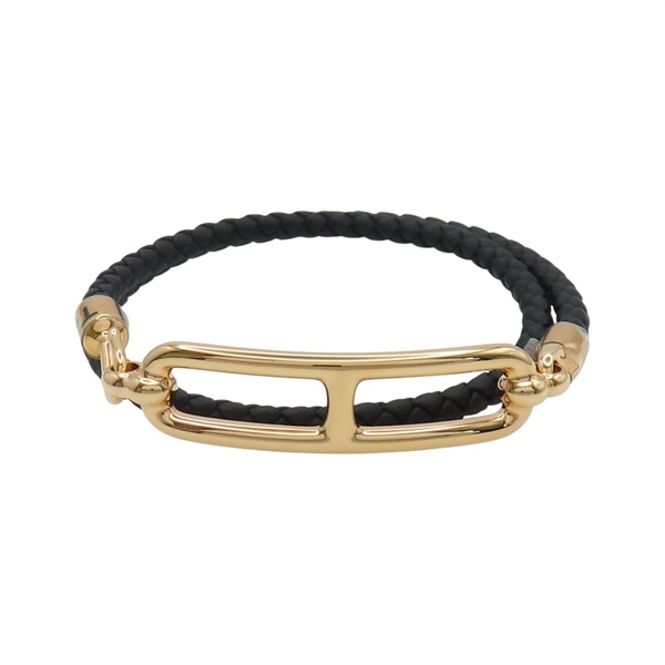 黑色 Swift牛皮 鍍金屬 Roulis Double Tour 手環【HERMES 愛馬仕】