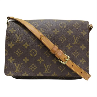 棕色 原花 帆布 Musette Tango 肩背包 M51257