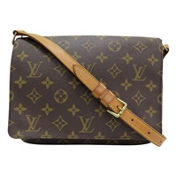 棕色 原花 帆布 Musette Tango 肩背包 M51257